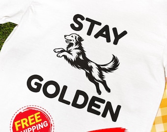 Komfort Farben bleiben Golden Shirt, Retro Golden Retriever Tshirt, lustiges Hunde Shirt, Minimalistisch