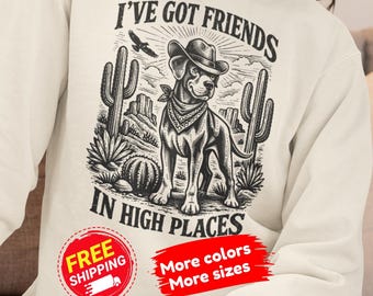 Camiseta divertida de gran danés, regalo para amantes de los perros, camiseta retro para mamá de gran danés, sudadera con perro, tengo amigos en las altas esferas