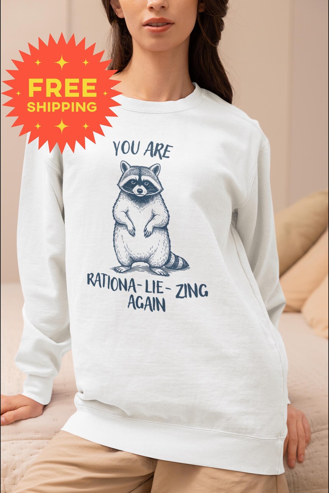 Funny Vintage Raccoon Mental Health Sweatshirt, Comfort Colors, Humor ...