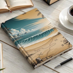 Diarios y cuadernos de la Isla del Tesoro, Cuaderno de Mapa Pirata, Diarios de Playa, Cuaderno de Viajes de Vacaciones, Diario del Mar y el Océano