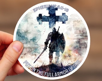 The Full Armor Of God Sticker, Biblical Sticker Jesus Sticker, Bible Scripture Sticker, Christian Sticker, Water Bottle Stickers, Inspiring