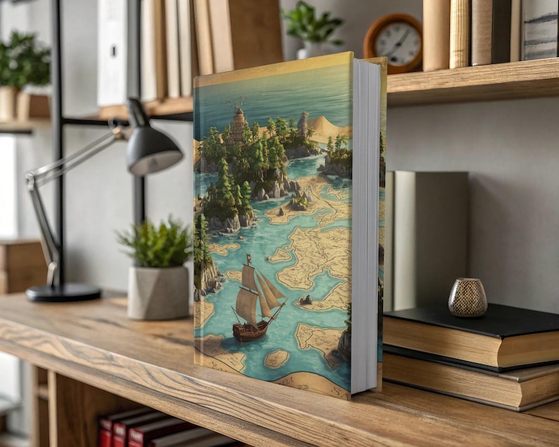 Fantasy Map Journals and Notebooks, Pirate Ship, Island Adventure ...