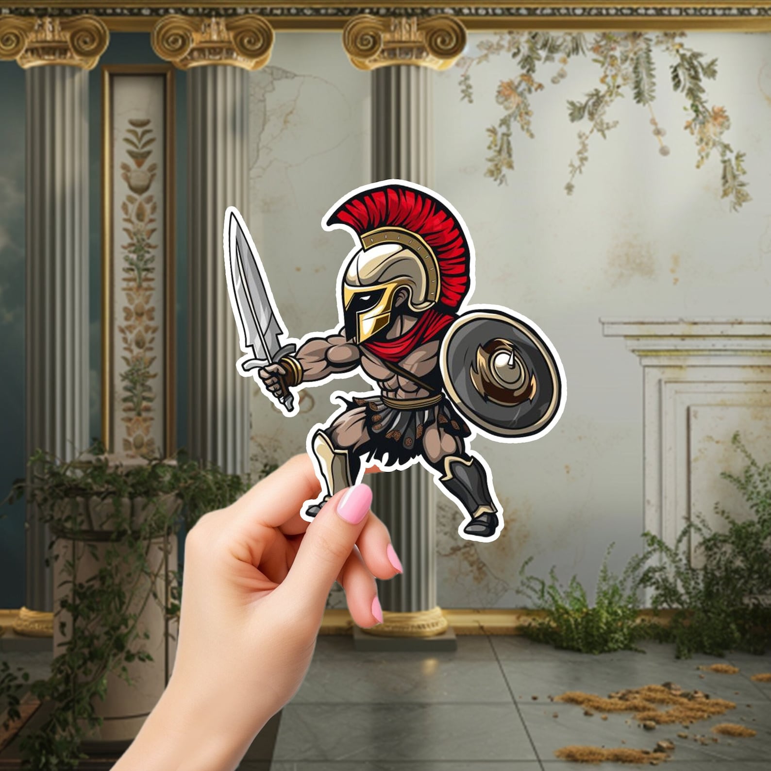 Spartan Warrior Vinyl Sticker, Fun Laptop Sticker, Cool Water Bottle ...