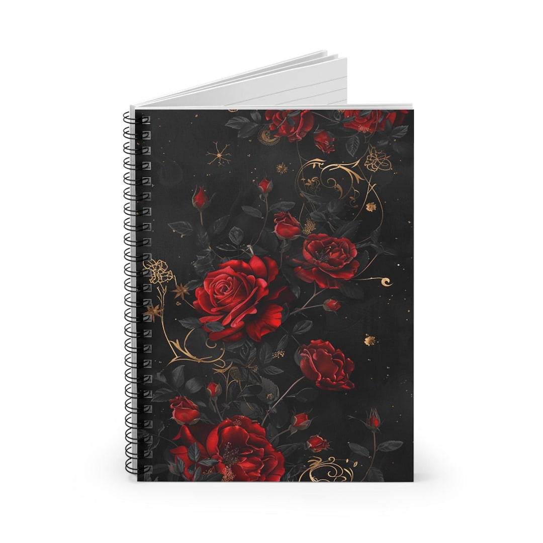 Rose Romantasy Spiral Notebook - Elegant Floral Journal 6x8 Inch, Gift ...