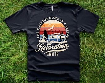 Camping Adventure T-Shirt, Relaxation Awaits Hiking Tee, Nature Lover Gift for Him Her, Outdoorsy Graphic Shirt, Wanderlust Travel Apparel