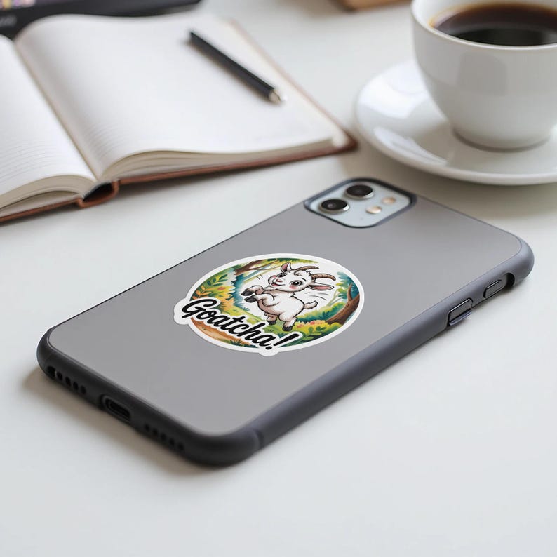 Goat Goatcha Sticker, Cute Animal Design, Funny Saying, Laptop Sticker ...