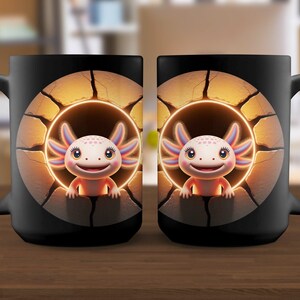 Cute Axolotl Mug, Adorable Axolotl Art, Fantasy Creature Mug, Unique Coffee Mug, Axolotl Gift Idea, Fun Animal Lover Mug, Cute Kawaii Mug