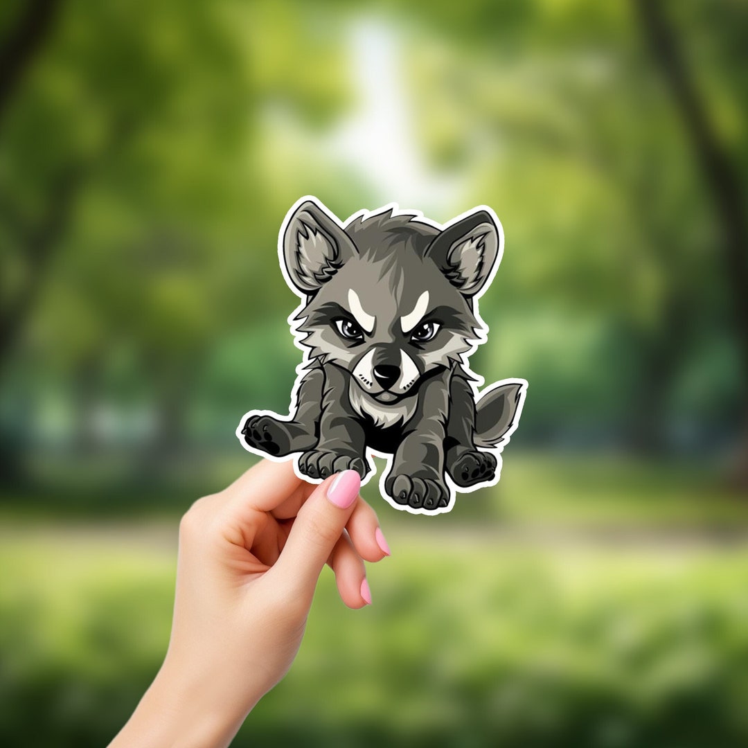 Wolf Mini Sticker Wolf Cub Sticker, Wolf Sticker, Animal Art, Cute Animal Decals, Laptop ...