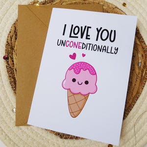 Cono gelato biglietto auguri Ti amo anniversario fatto a mano, biglietto San Valentino, per lei, per lui