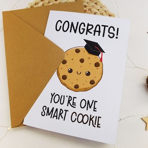 Biglietto congratulazioni laurea fatto a mano con biscotto kawaii, regali amica, regali laurea, per lui, per lei