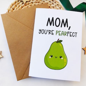 Carte de vœux faite à la main pour la fête des mères, carte de jeux de mots amusants, cartes Kawaii, cartes illustrées