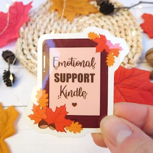 Pegatina de vinilo de apoyo emocional para Kindle Autumn, pegatinas impermeables, regalo para amantes de los libros, pegatina para lector de libros electrónicos