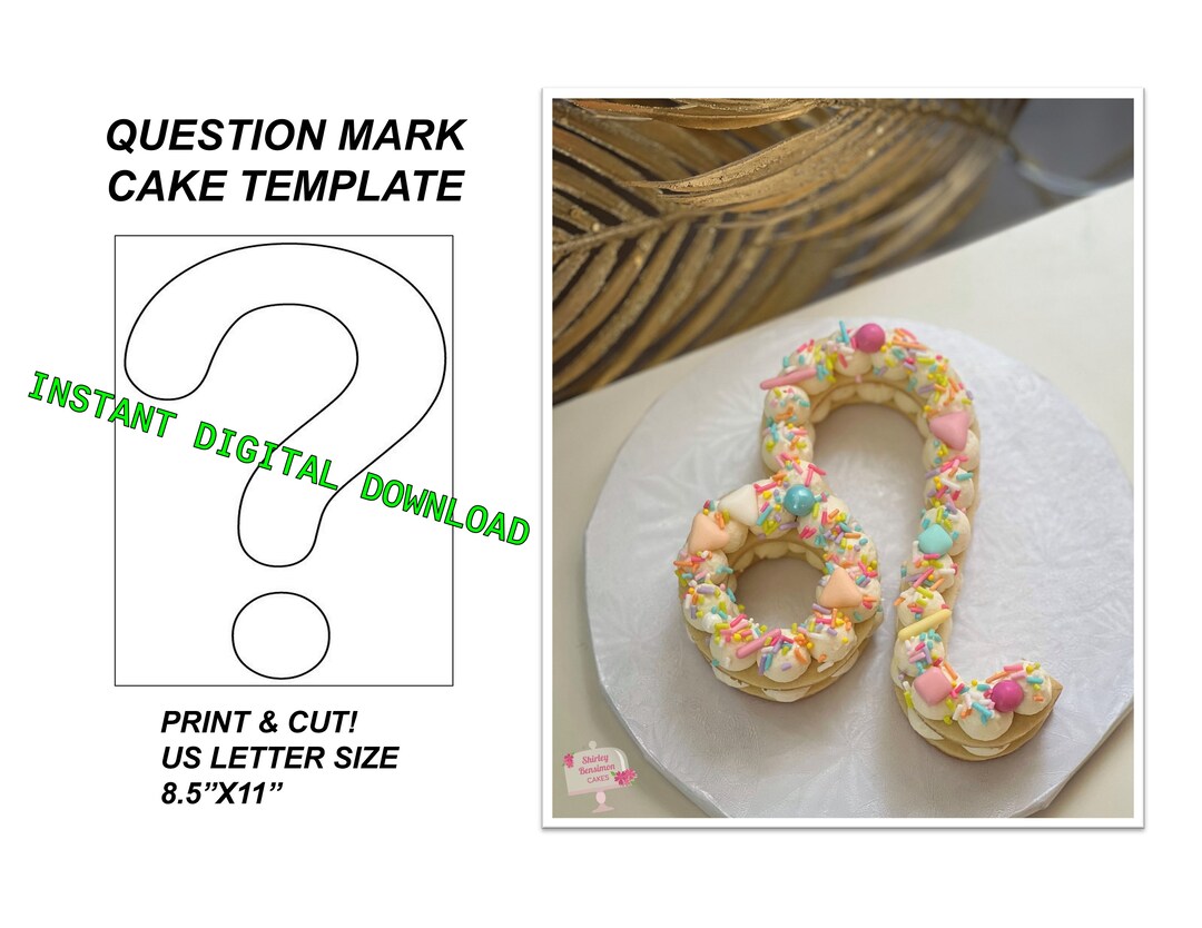 Question Mark Cake Template Instant Digital Download Etsy