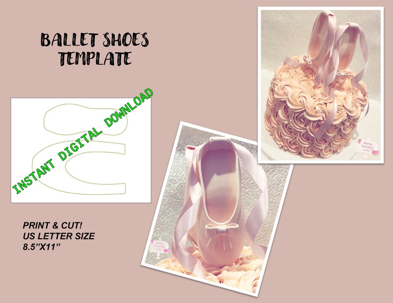 Ballet Shoe Template, Printable - Instant Digital Download - Etsy