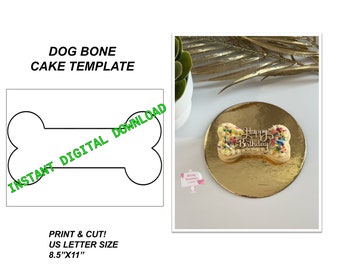 Dog Bone Cake Template - Instant Digital Download