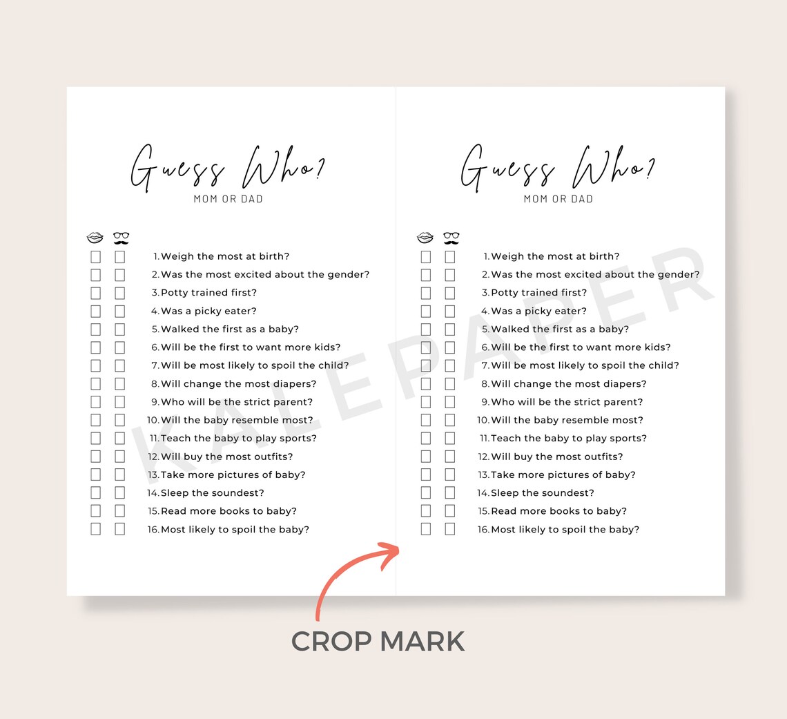Guess Who Baby Shower Game Guess Who Template Guess Who Mom Etsy Canada