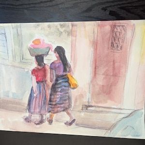 Original Vintage Watercolor Painting, Unframed Estate Purchase