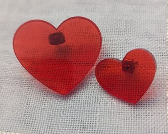 Vintage Tiny Red Heart Stud Earrings NOS Studs Valentine's Day