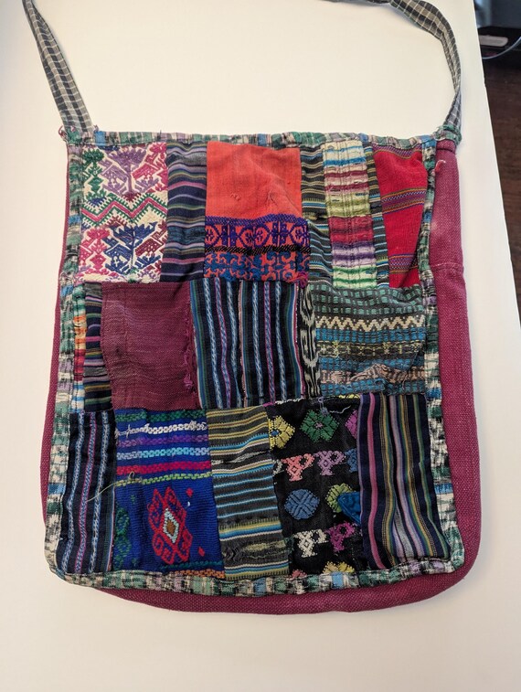 Oaxaca Large Vintage Patchwork Bag, Crossbody Tot… - image 6