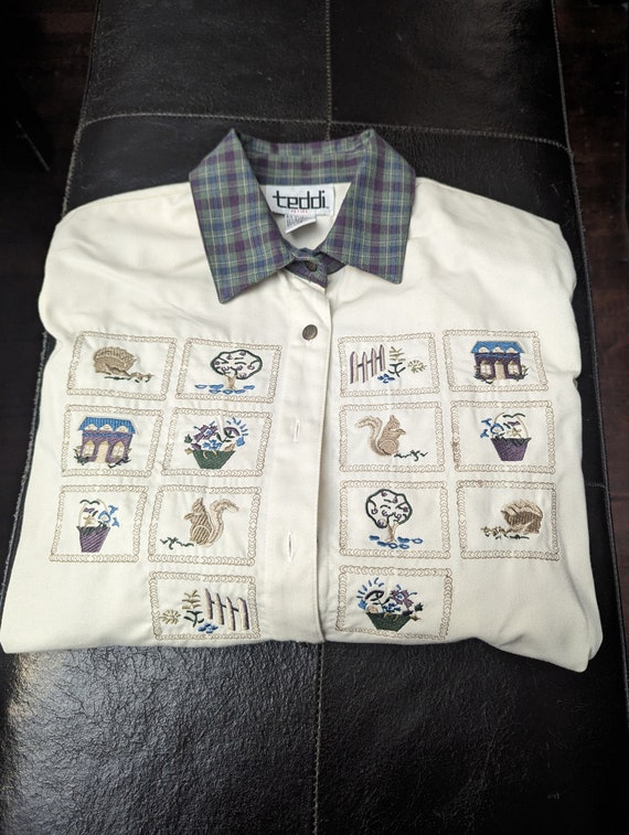 Vintage embroidered shirt, Teddie of California b… - image 1