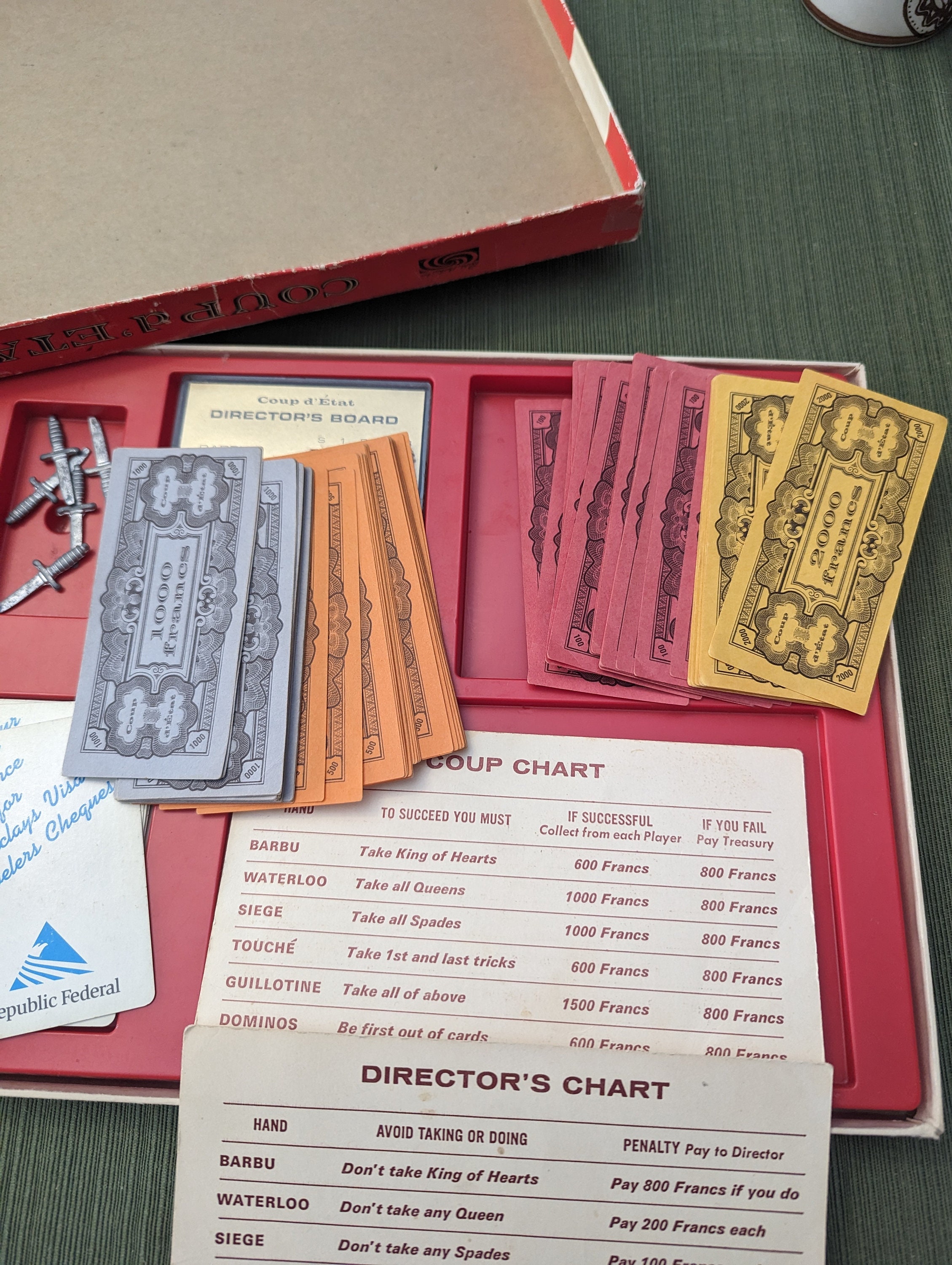 1966 Parker Brothers Coupe D'etat Card Game - Etsy