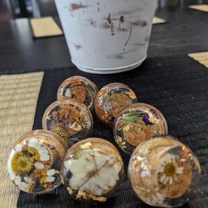Bouchon de bouteille de fleur pressée, bouchon de vin fait main
