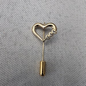 Heart pin, hat pin, lapel pin, valentines pin
