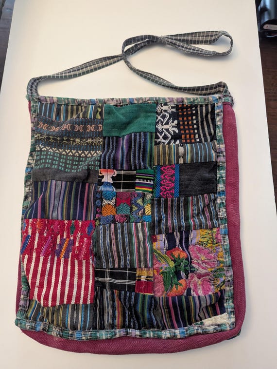 Oaxaca Large Vintage Patchwork Bag, Crossbody Tot… - image 1