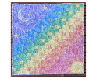 You are my sun, my moon and all my stars - baby quilt - PDF download (multiple fabric options listed)