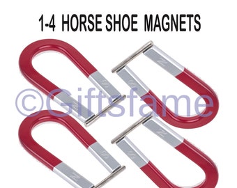 1-4 Pieces of Large Big Magnets | Horse Shoe Magnet | Science Magnet | Horseshoe Magnet |  School Magnets | Kids Magnet