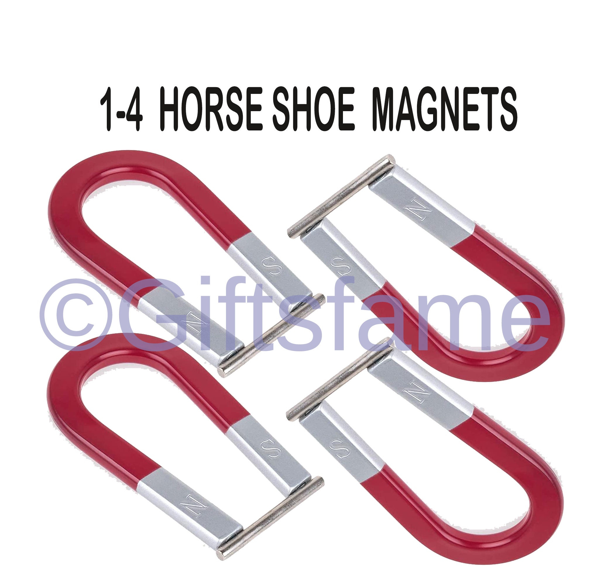 1-4 Pieces of Large Big Magnets | Horse Shoe Magnet | Science Magnet |  Horseshoe Magnet | School Magnets | Kids Magnet