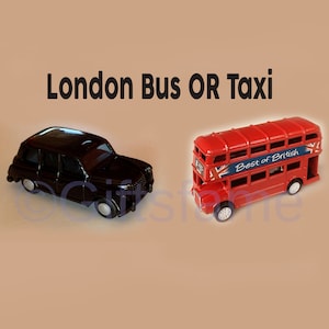 London Double Decker Red Bus | Black Cab Taxi | Die Cast Souvenir Memento Metal Toy | Bus and Taxi UK