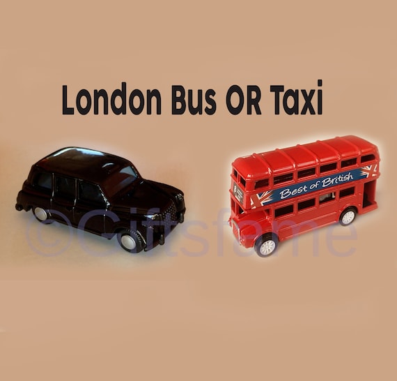 London Double Decker Red Bus | Black Cab Taxi | Die Cast Souvenir