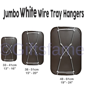 Jumbo Extra Large White Wall Display Plate Dish Wire Spring Hanger Holder Mount, Plate Hangers, Wall Hangers, Dish Hangers, In Three Sizes