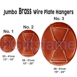 Extra Large Brass Wall Display Plate Dish Tray Wire Spring Hanger Holder Mount, Plate Hangers, Wall Hangers, Dish Hangers, In Three Sizes