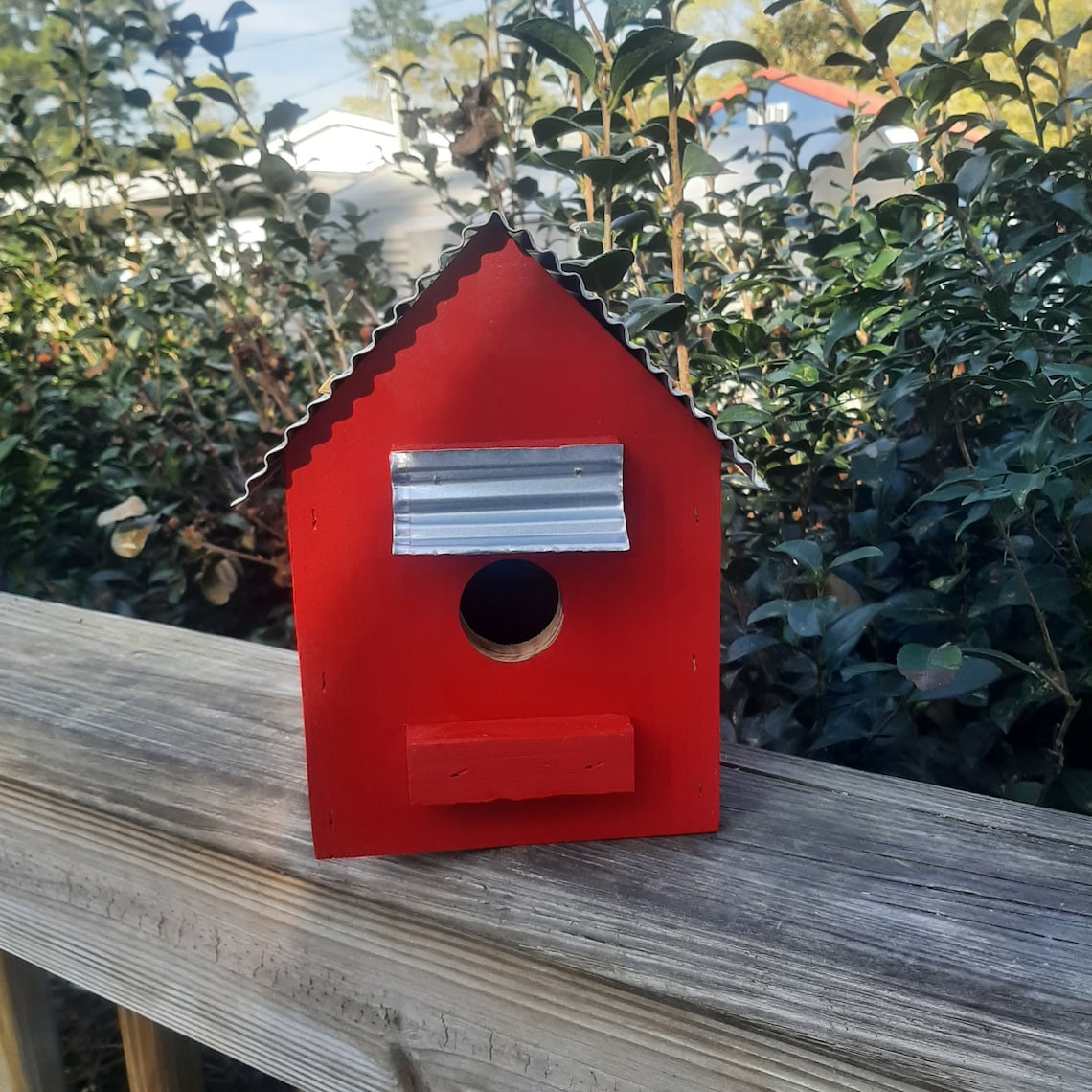 Pick Your Color Cedar Birdhouse Birdhouse With Tin Roof Etsy