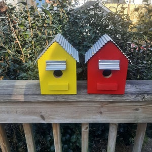 pick your color, cedar birdhouse, birdhouse with tin roof, outdoor birdhouse, indoor birdhouse, birdhouse, garden decor, Christmas gift