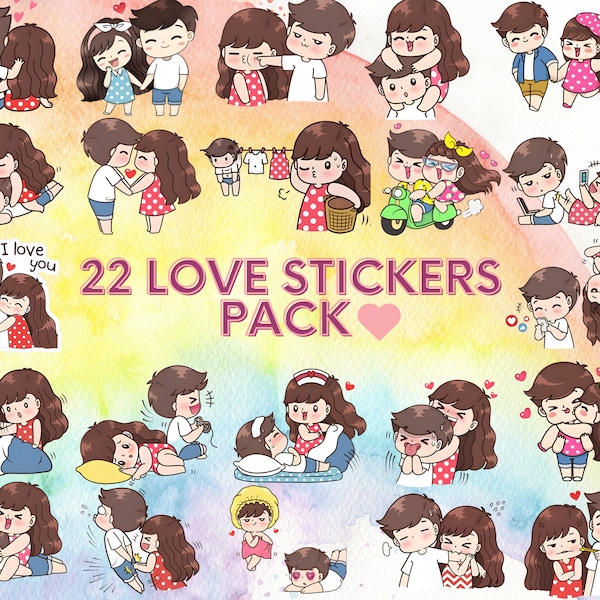 Couple stickers goodnotes notability,cute couple cartoon stickers,Valentine's day digital stickers,digital sticker boho,Digital Sticky Notes