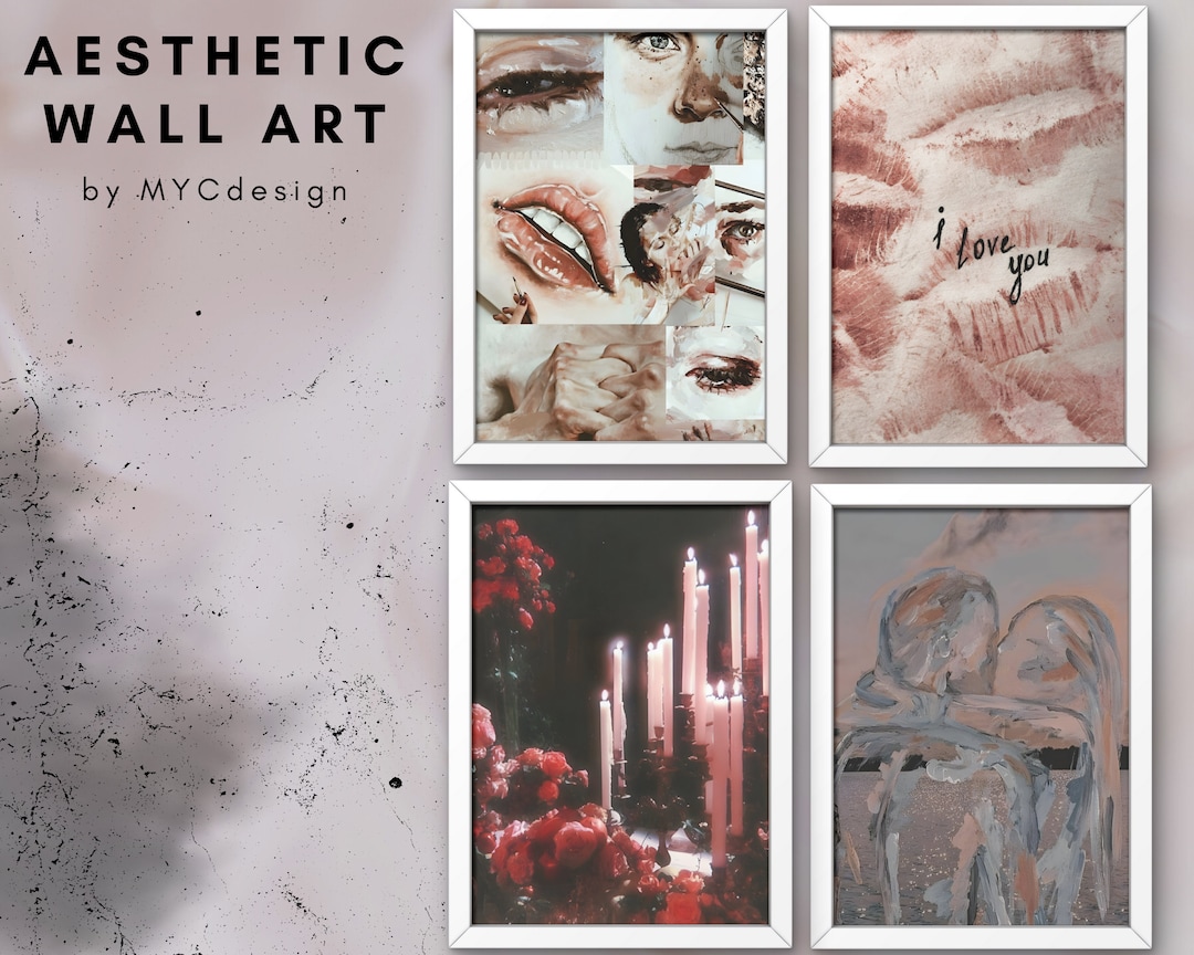 Printable Aesthetic Wall Art Set of 4,vintage Gallery,modern Decor,boho ...