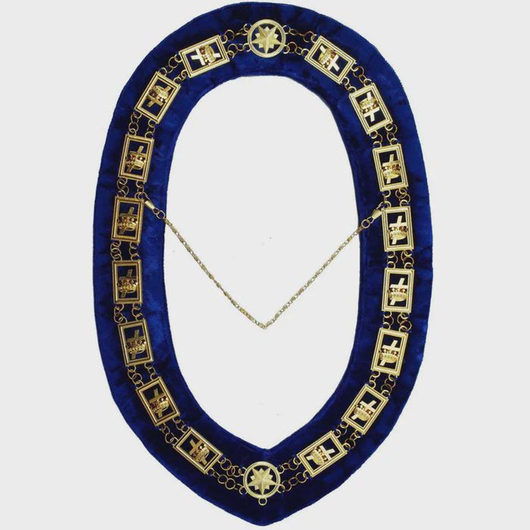 Knight Order Chain Knights Templar Commandery Chain Collar – Gold Plated on Blue Velvet - Etsy