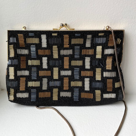 Carolyne Barton Vintage Beaded Geometric Crossbody