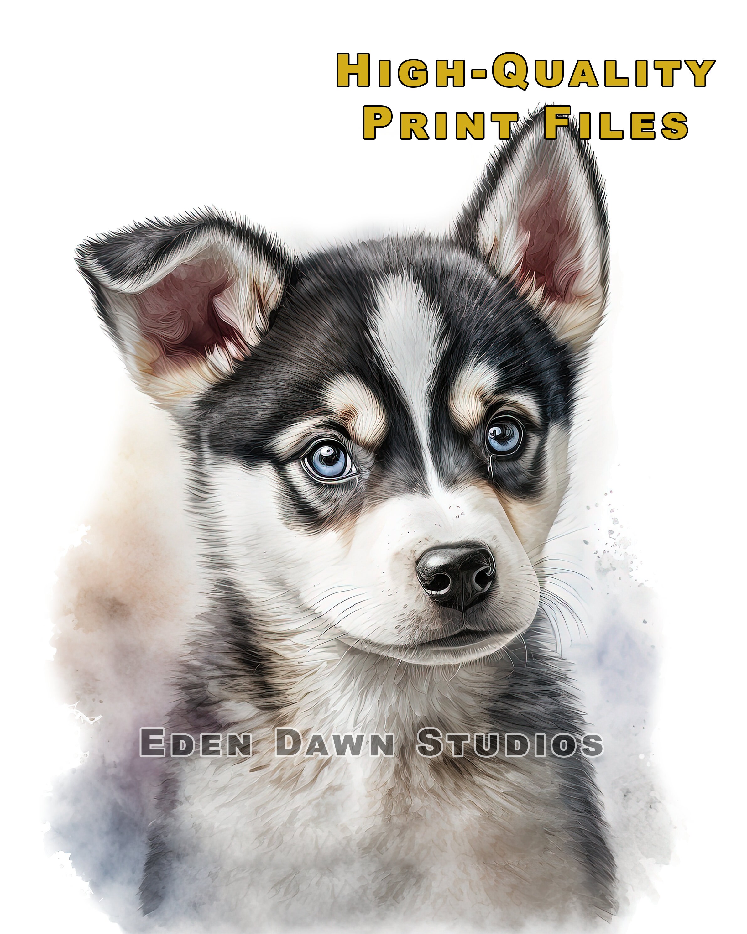 Husky Printable Wall Art | Nursery Animal Portrait | Pet Prints | Puppy ...