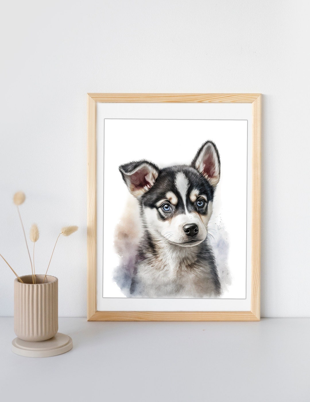 Husky Printable Wall Art | Nursery Animal Portrait | Pet Prints | Puppy ...