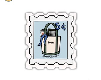 Bookish Tote Stamp Sticker | Books | Bookish | Kindle | Coastal Summer | Diet Coke | Water Bottle Sticker | Laptop | Gift for Friend