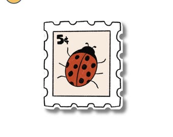 Ladybug | Bugs | Stamp | Kobo Sticker | EReader Sticker | Kindle Sticker | Water Bottle Sticker | Laptop Sticker | Gift for Friend