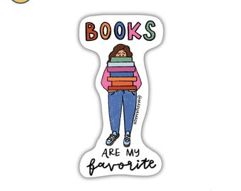 Books are My Favorite | Books | Read | Bookish | Book Lover | Bookworm | Water Bottle Sticker | Laptop Sticker | Gift for Friend