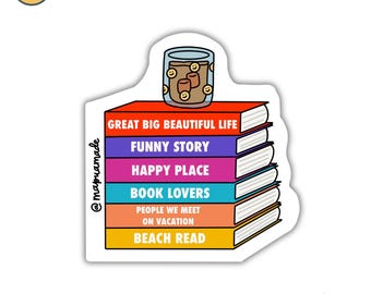 Em Hen Inspired Sticker | Kindle | Bookstack | Read | Bookish | Book Lover | Bookworm | Water Bottle Sticker | Laptop | Gift for Friend