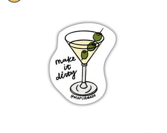 Dirty Martini Sticker | Kindle | Cheers | Read | Bookish | Book Lover | Bookworm | Water Bottle Sticker | Laptop Sticker | Gift for Friend