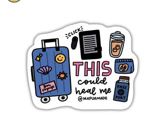 This Could Heal Me Sticker | Books | Travel | Book Lover | Bookish | Kindle | Traveling | Water Bottle Sticker | Laptop | Gift for Friend