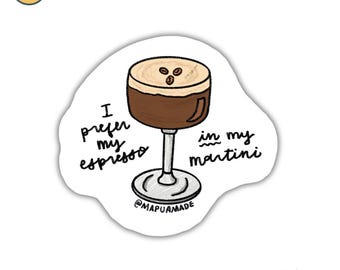 Espresso Martini Sticker | Kindle | Cheers | Bookish | Coffee Lover | Bookworm | Water Bottle Sticker | Laptop Sticker | Gift for Friend